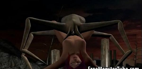  Foxy 3D babe getting fucked hard by an alien spiderhigh 1